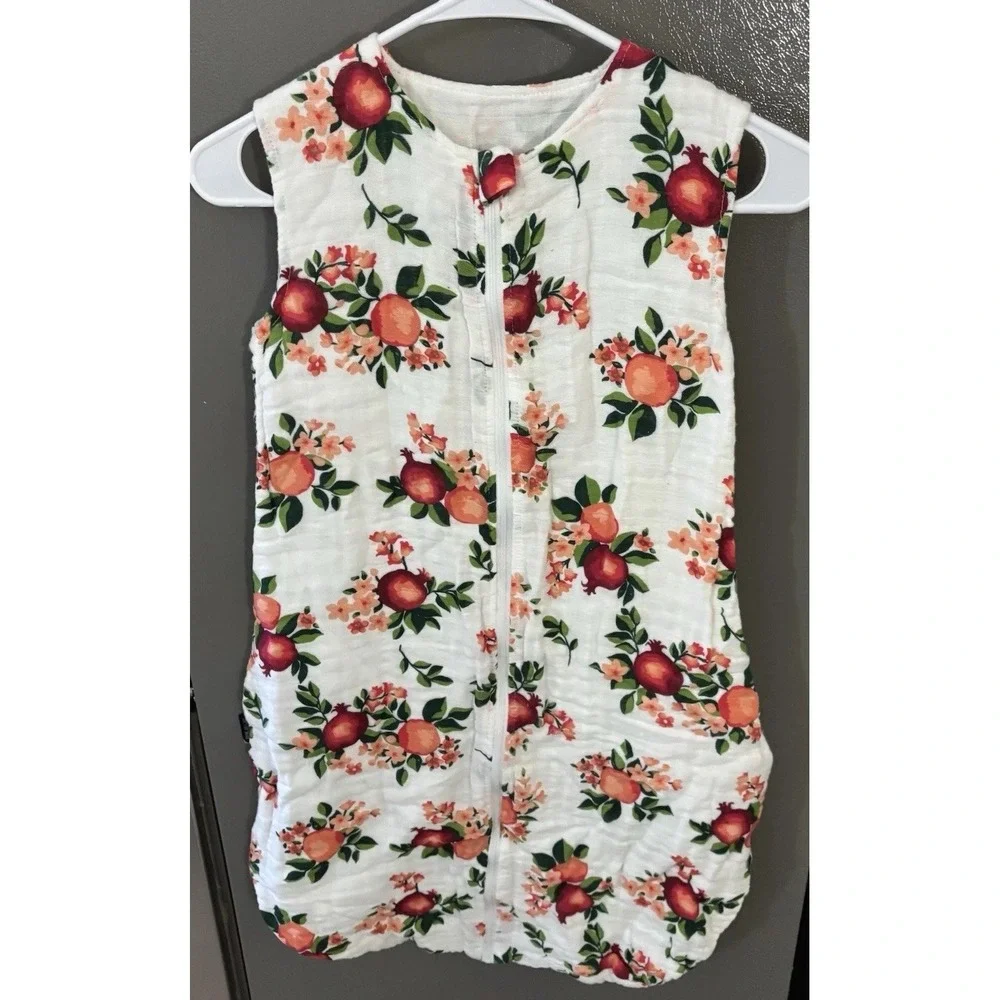 Little Unicorn Cotton Muslin Sleep Sack Bag S 0-6 Months Watercolor Roses Floral